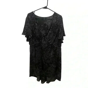 Torrid Georgette Twist Front Flutter Sleeve Blouse